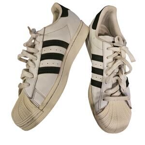 Adidas Originals Superstar Men’s 10 White Black Shell Toe Leather Sneakers